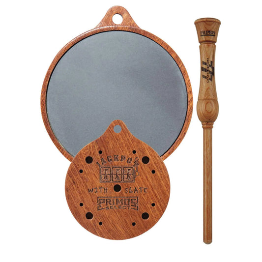 Primos Hunting Jackpot Slate Turkey Hunting Box Call with Comprehensive Conditioning Kit Brown