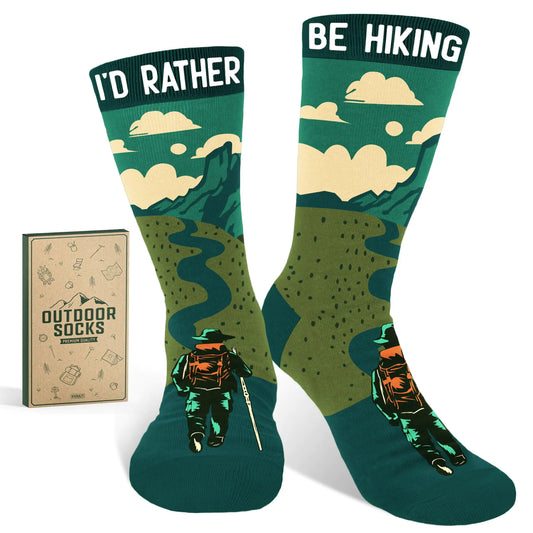 VICRAZY Hiking Socks for Men Women - Funny Hiking Socks - Cool Gifts for Hikers - Hiking Accessories Socks for Hikers Stocking Stuffers for Men Women