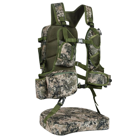 UIIHUNT Turkey Hunting Vest with Seat: Lightweight Turkey Hunting Vest with Game Pouch Adjustable Turkey Hunting Gear Turkey Hunting Accessories Turkey Vest Hunting Clothes for Men Women