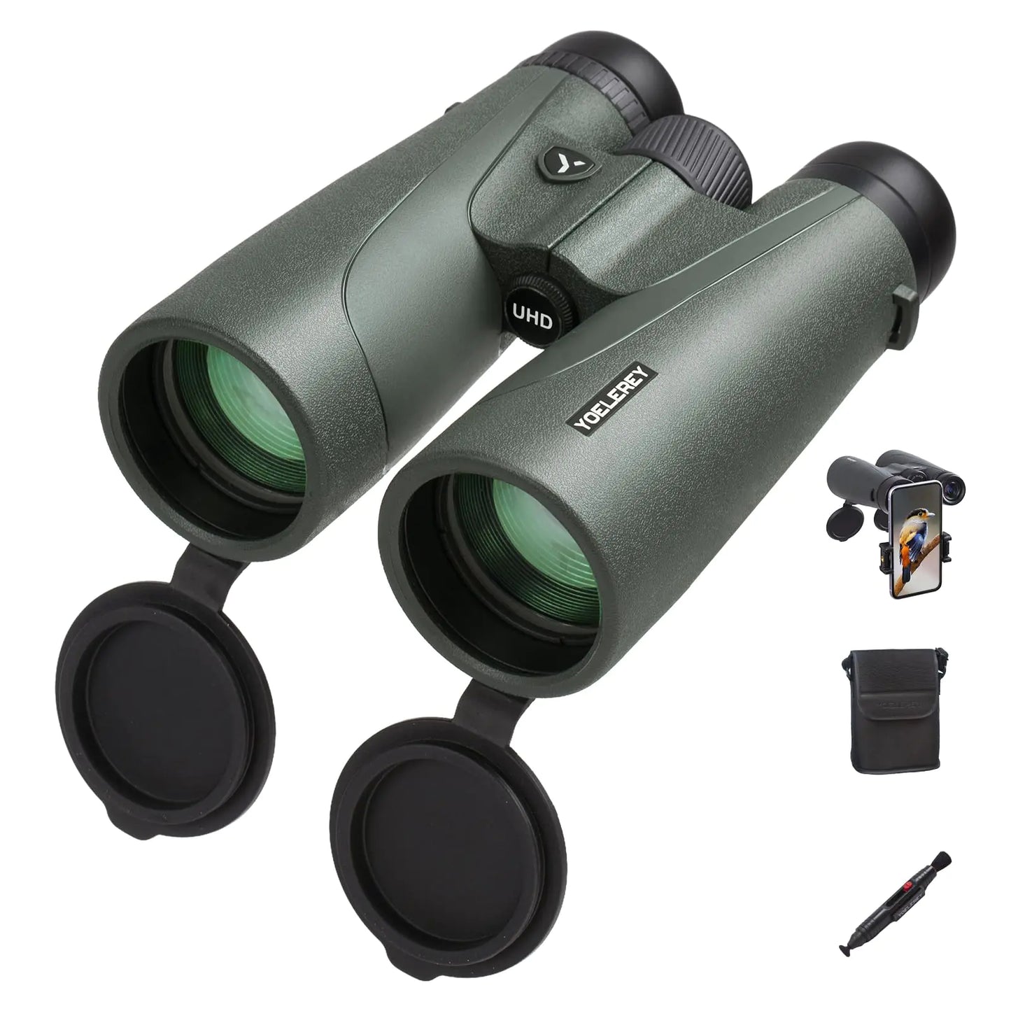 15x52 UHD Binoculars for Adults High Powered with Phone Adapter Lens Pen Quick Release Straps - Binoculars for Bird Watching - Low Night Vision Binoculars for Hunting Stargazing Cruise Ship