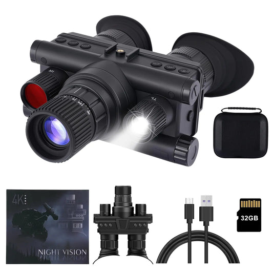 Adult 4K Night night vision goggles - Helmet-mounted night vision binoculars 8x magnification with compass function external flashlight strong infrared spotlight suitable for hunting surveillance