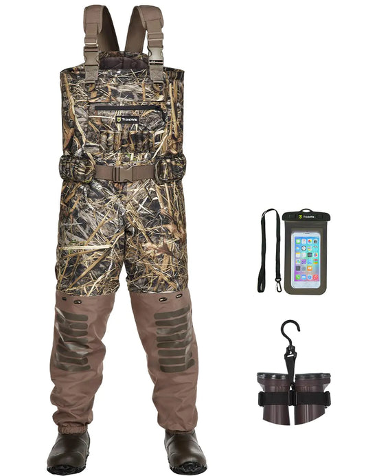 TIDEWE Breathable Insulated Chest Wader with Boot Hanger 1600G Insulation Waterproof Hunting Wader with Steel Shank Boots 200 Insulated Liner Next Camo Evos Camo Hunting Fishing Wader Size 11