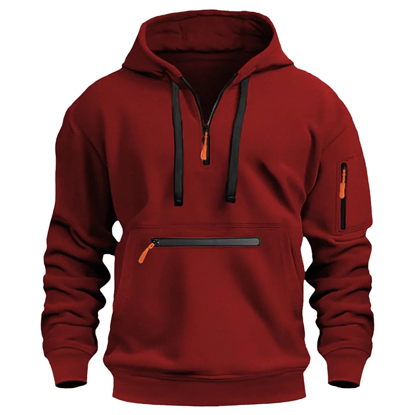 Mens Zip Up HoodieHooded Sweatshirt Men Tactical Sweatshirt Quarter Zip Cargo Pullover Hoodies Workout Gym Sports Running Outdoor Winter Jackets For Men Big And Tall Sweatshirts For Men