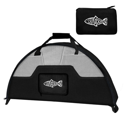 Riverruns Fishing Hunting Wader Bag with Vented Mesh Foldable Waders Boots Bag Fly Fishing Changing Pad & Bag for Fishing Hiking Camping (Charcoal Taupe)