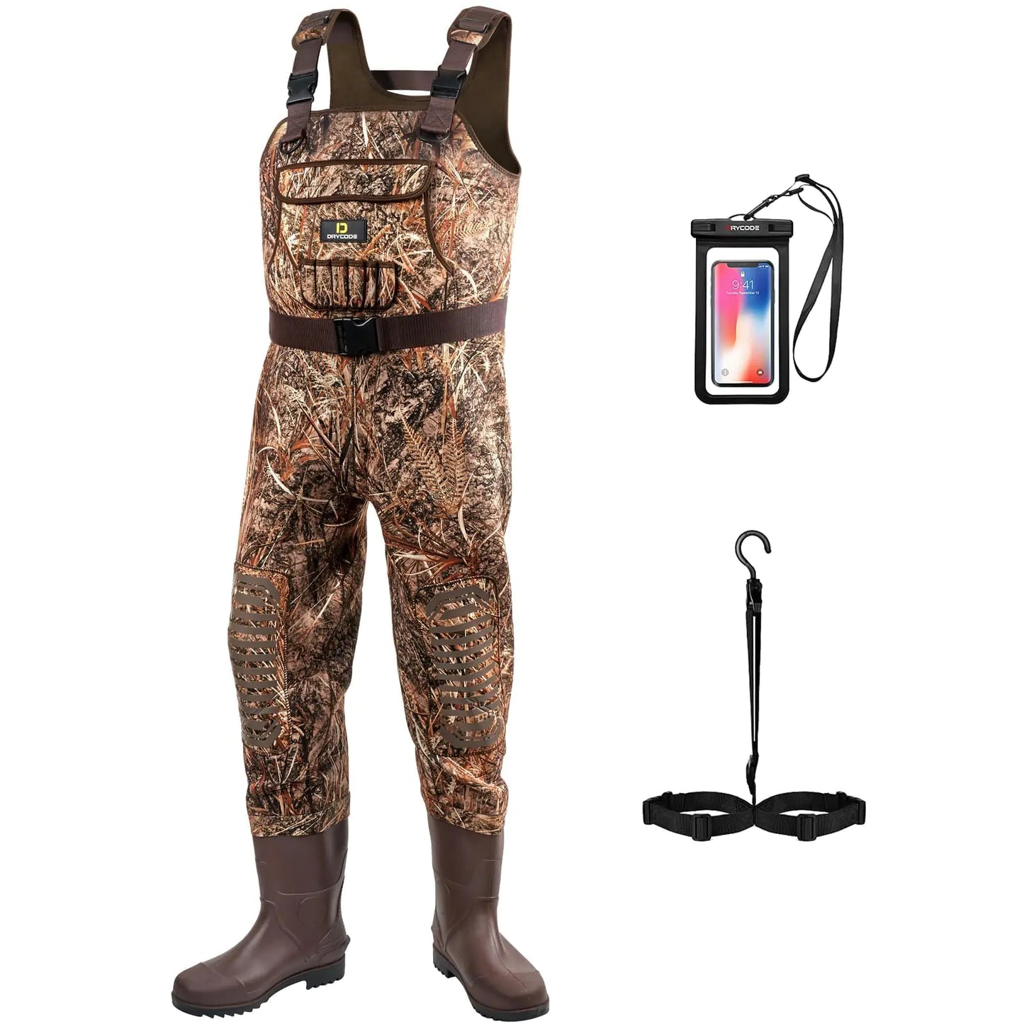 DRYCODE Neoprene Chest Waders Hunting & Fishing Waders for Men & Women with Boots Waterproof Bootfoot Waders