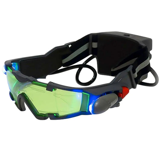 ALLOMN Spy Night Vision Goggles with Flip-Out Adjustable Kids LED Night Green Lens Glasses for Hunting Racing Bicycling